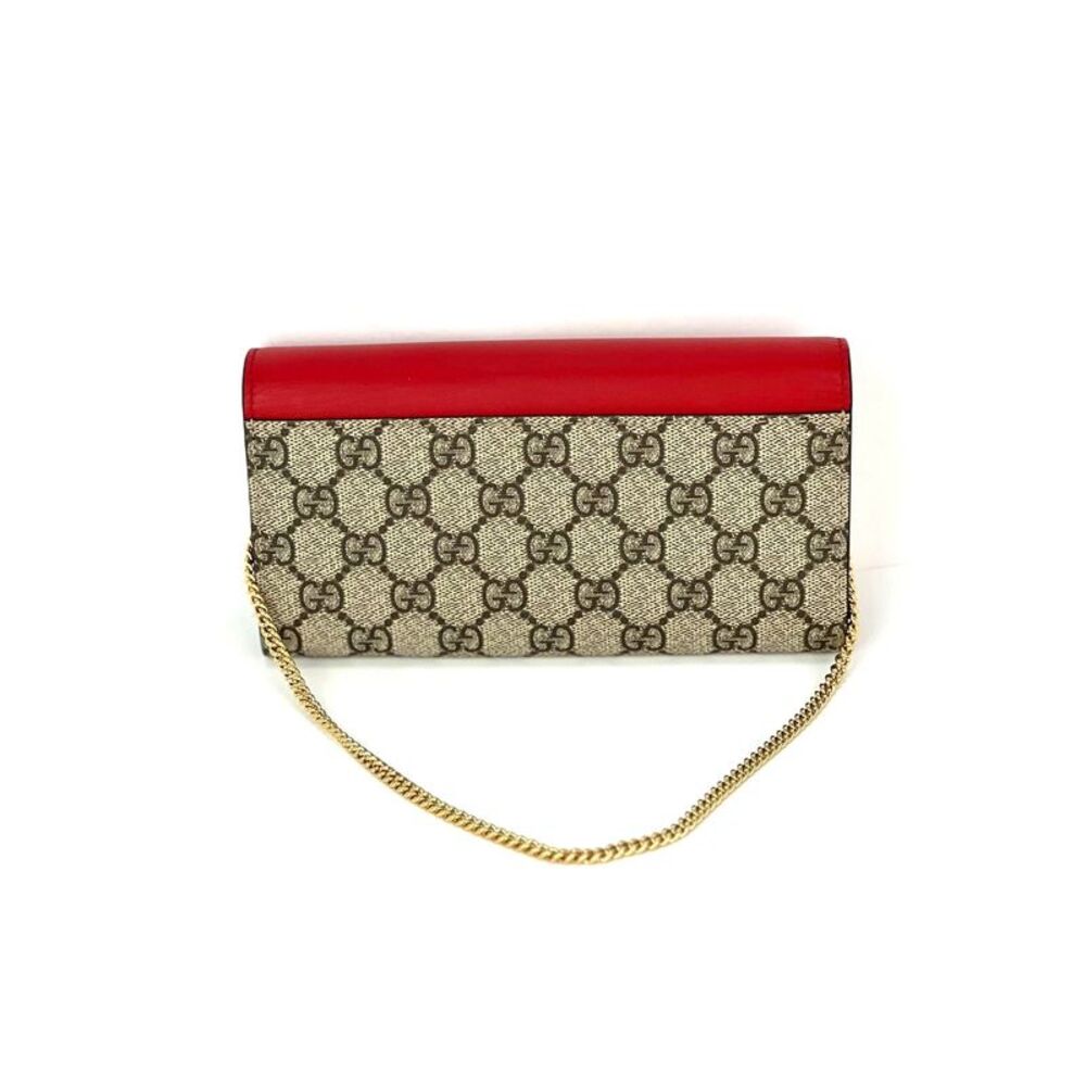 Gucci GG Supreme Continental Wallet on a Chain Red Pink Clutch - Picture 2 of 6